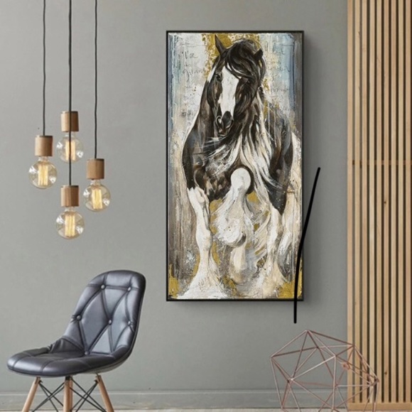 Extra Large Gorgeous Black Gypsy Vanner Canvas